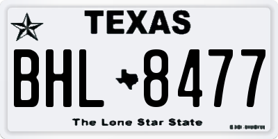 TX license plate BHL8477