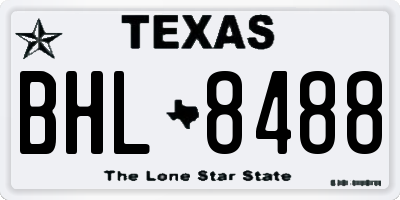 TX license plate BHL8488