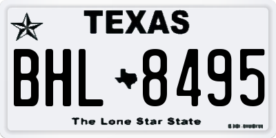 TX license plate BHL8495
