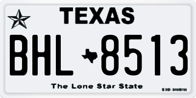 TX license plate BHL8513