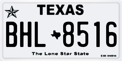 TX license plate BHL8516