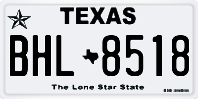 TX license plate BHL8518