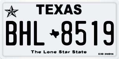 TX license plate BHL8519