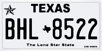 TX license plate BHL8522