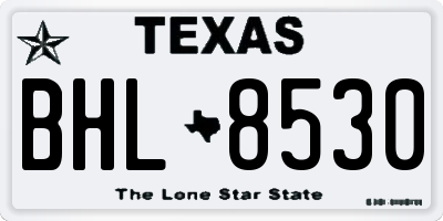 TX license plate BHL8530