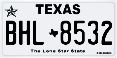 TX license plate BHL8532