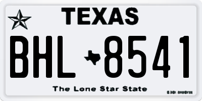 TX license plate BHL8541