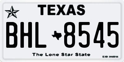 TX license plate BHL8545
