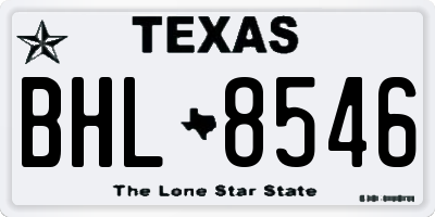 TX license plate BHL8546