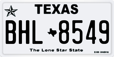 TX license plate BHL8549