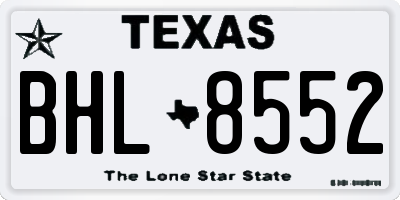 TX license plate BHL8552