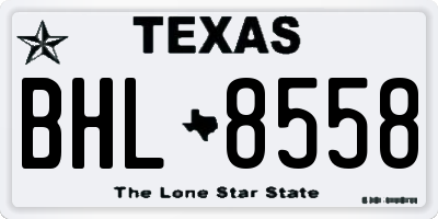 TX license plate BHL8558