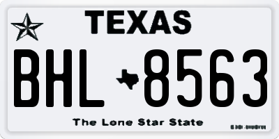 TX license plate BHL8563