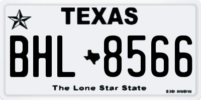 TX license plate BHL8566