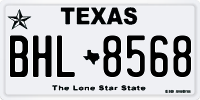 TX license plate BHL8568