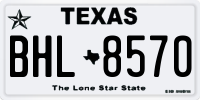 TX license plate BHL8570