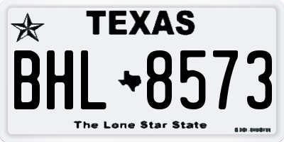 TX license plate BHL8573
