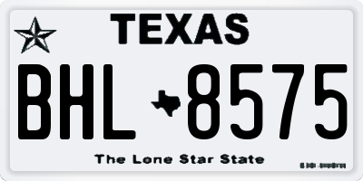 TX license plate BHL8575