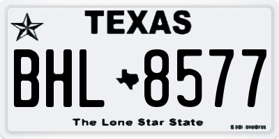 TX license plate BHL8577