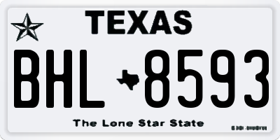TX license plate BHL8593