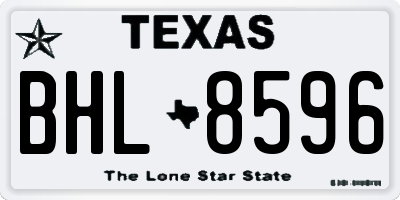 TX license plate BHL8596