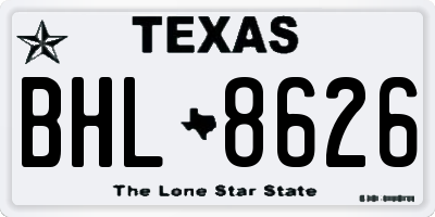 TX license plate BHL8626