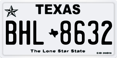 TX license plate BHL8632