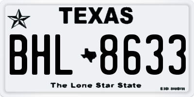 TX license plate BHL8633