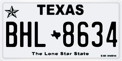 TX license plate BHL8634