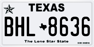 TX license plate BHL8636