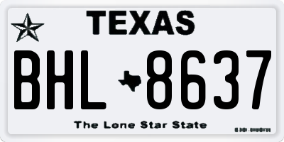 TX license plate BHL8637