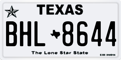 TX license plate BHL8644