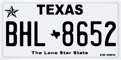 TX license plate BHL8652