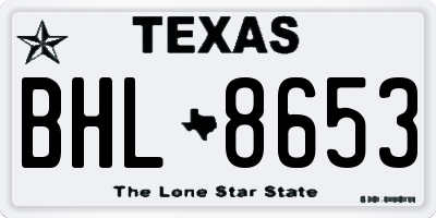 TX license plate BHL8653