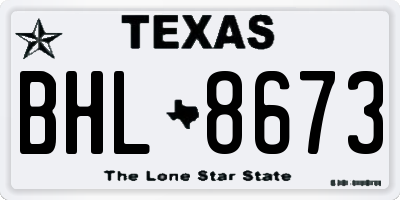 TX license plate BHL8673