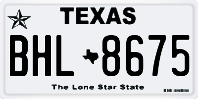 TX license plate BHL8675