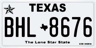 TX license plate BHL8676