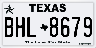 TX license plate BHL8679