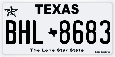 TX license plate BHL8683