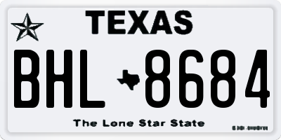 TX license plate BHL8684