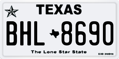 TX license plate BHL8690