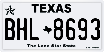 TX license plate BHL8693