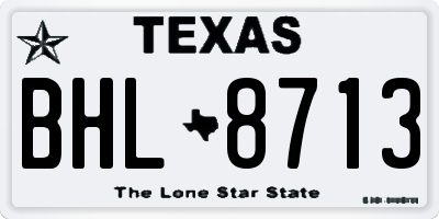 TX license plate BHL8713