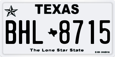 TX license plate BHL8715