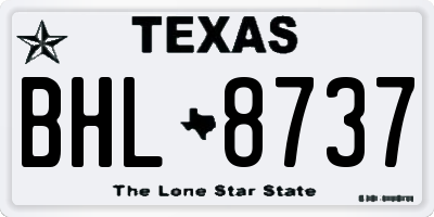 TX license plate BHL8737