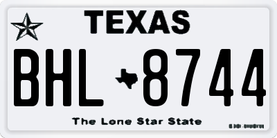 TX license plate BHL8744