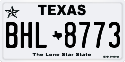 TX license plate BHL8773