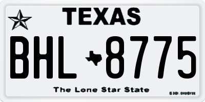 TX license plate BHL8775