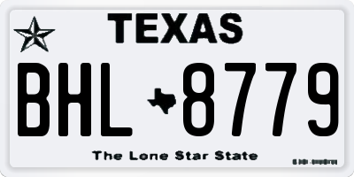 TX license plate BHL8779