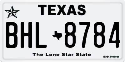 TX license plate BHL8784